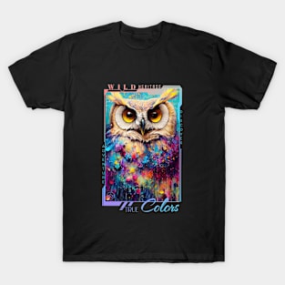 Owl Bird Animal Discovery Adventure Nature Planet Earth Paint T-Shirt